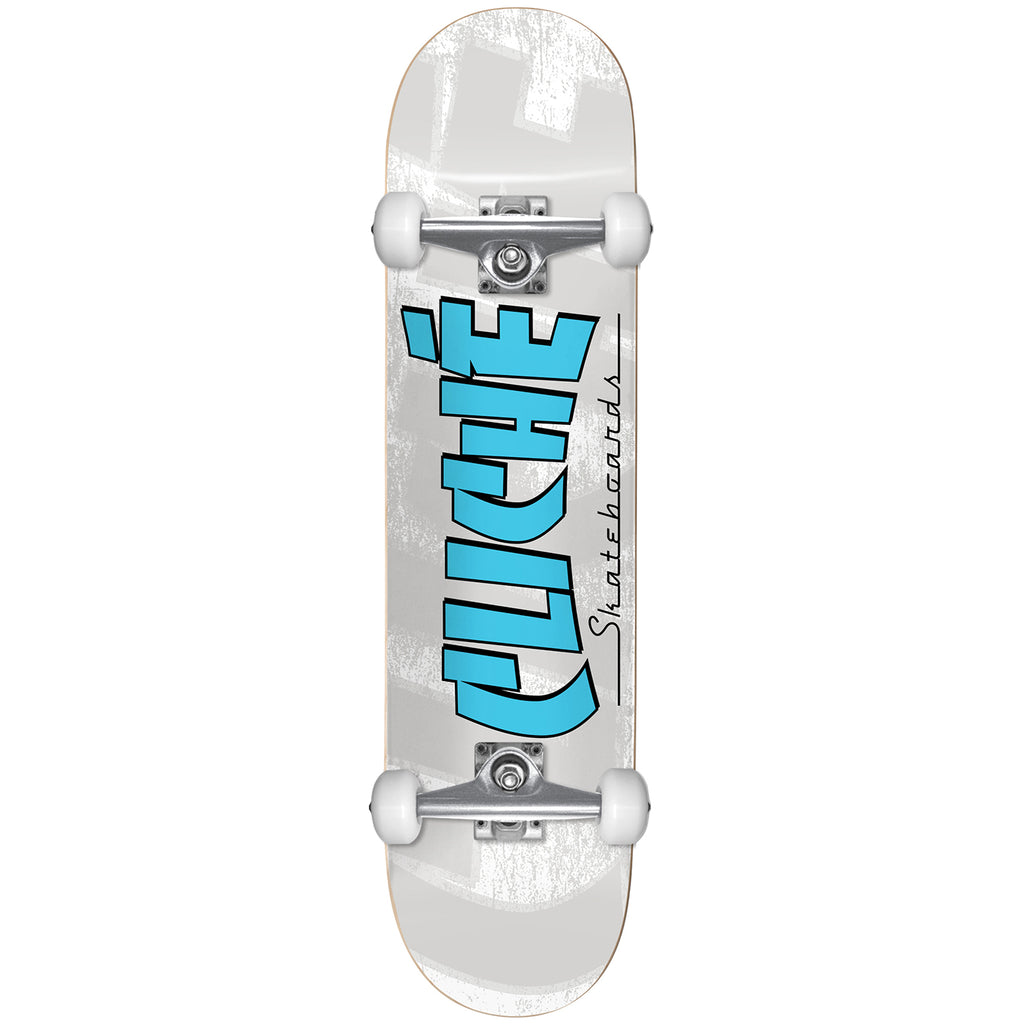 Cliche Skateboards Banco Blue / White Complete Skateboard - 8"