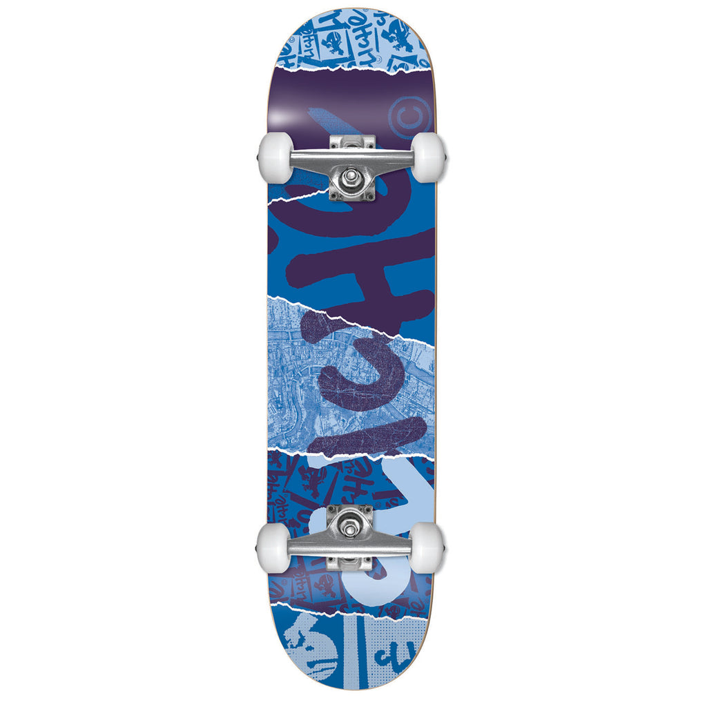Cliche Skateboards Ripped Blue Complete Skateboard in 8"