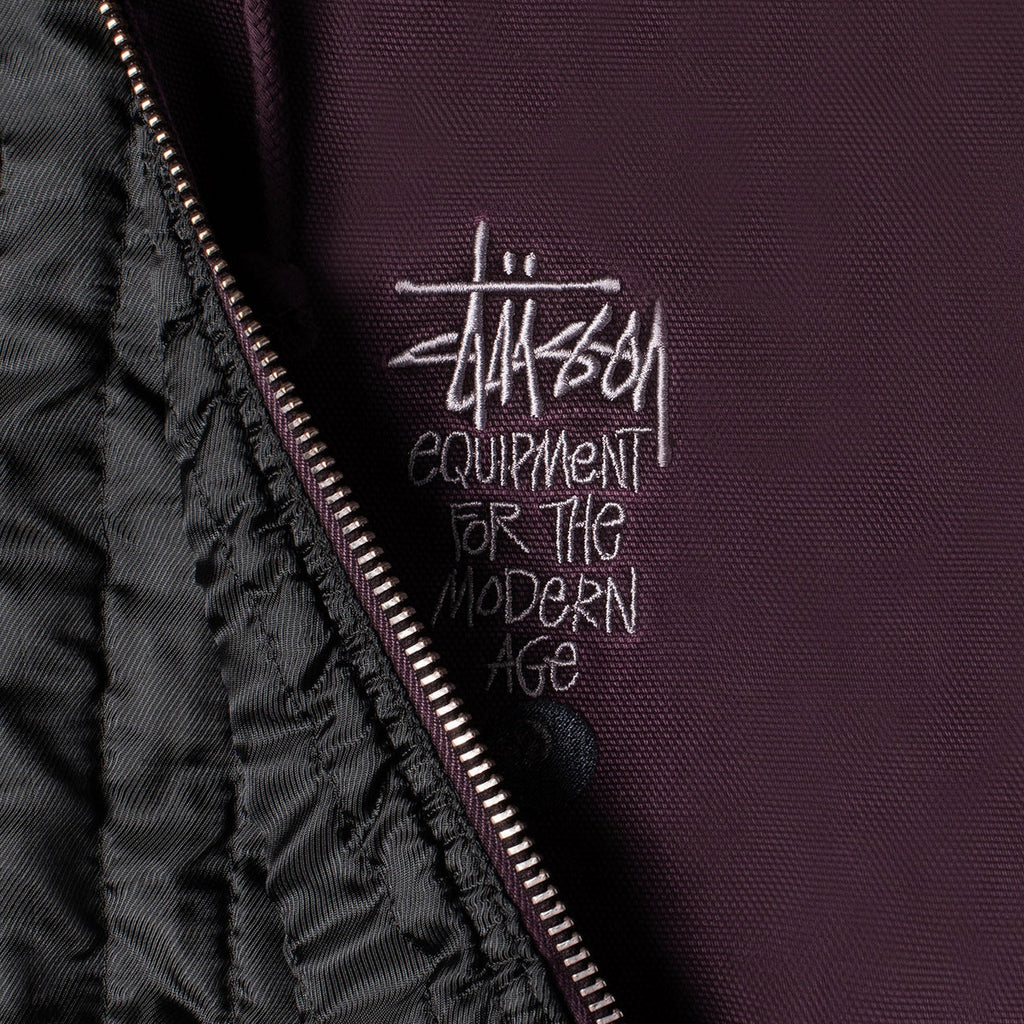 Stussy Canvas Insulated Work Jacket - Purple - closeup2