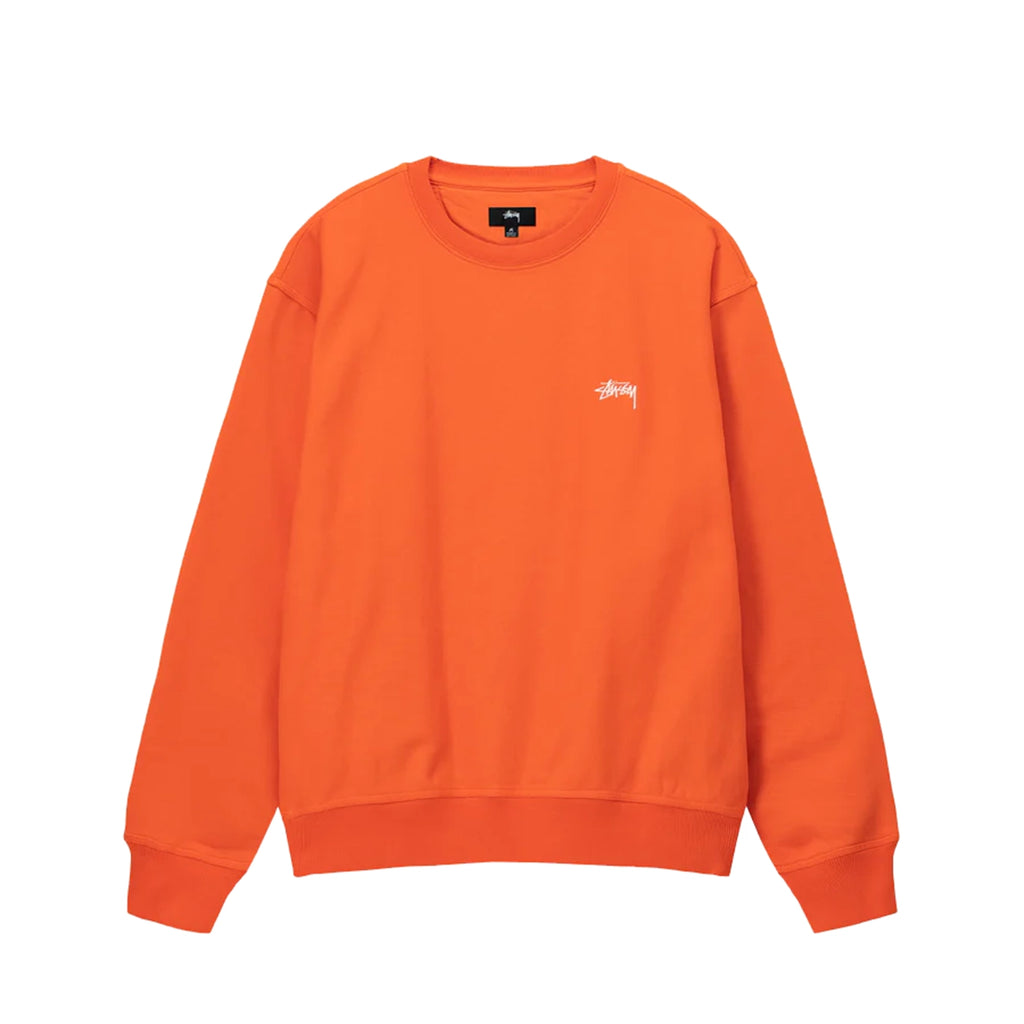 Stussy Stock Logo Crew Sweatshirt - Orange