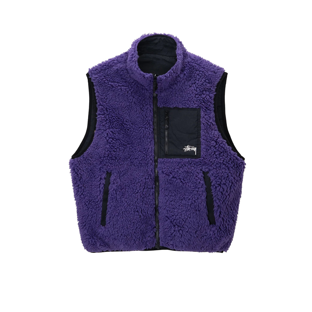 Stussy Sherpa Vest - Purple