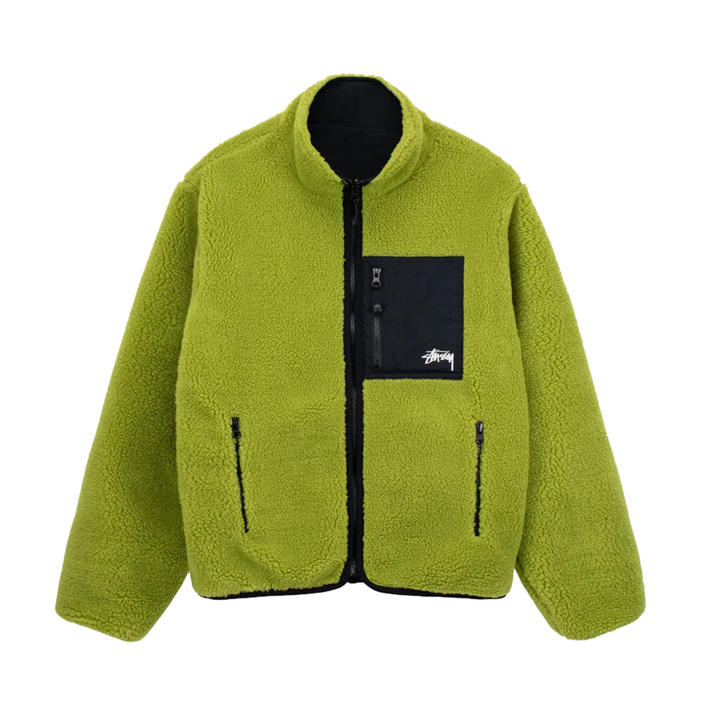 Stussy Reversible Sherpa Jacket - Moss