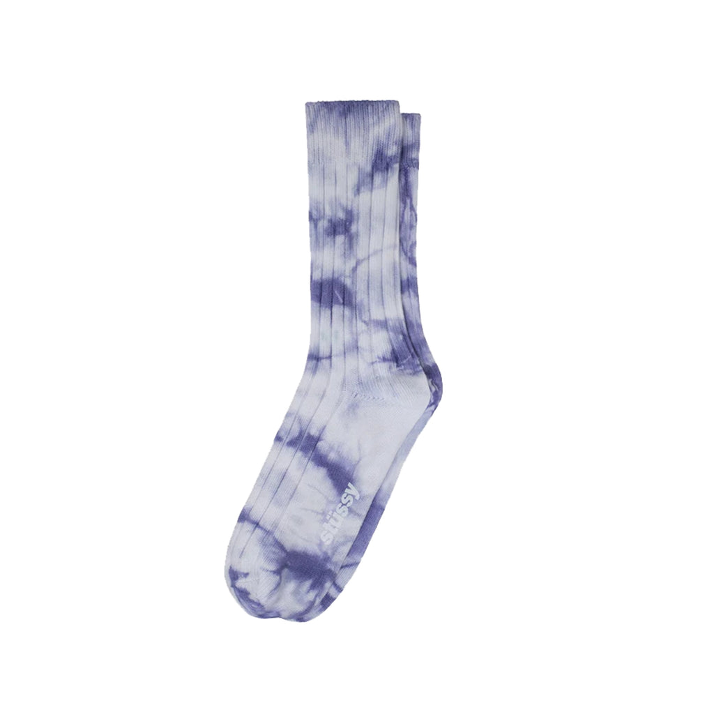 Stussy Dyed Ribbed Crew Socks - Lavender