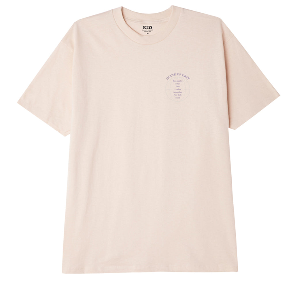 Obey Clothing Global T Shirt - Cream - front