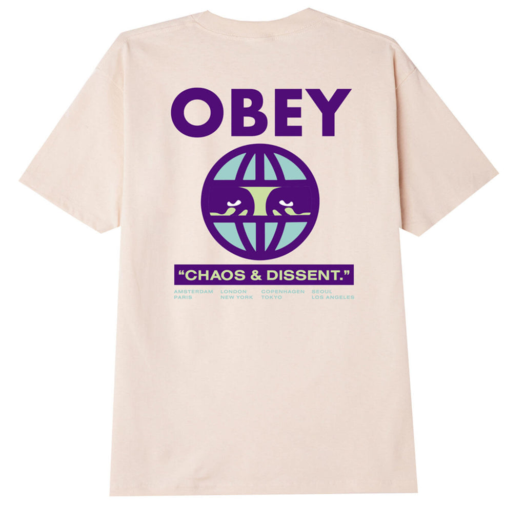 Obey Clothing Global Eyes T Shirt - Cream
