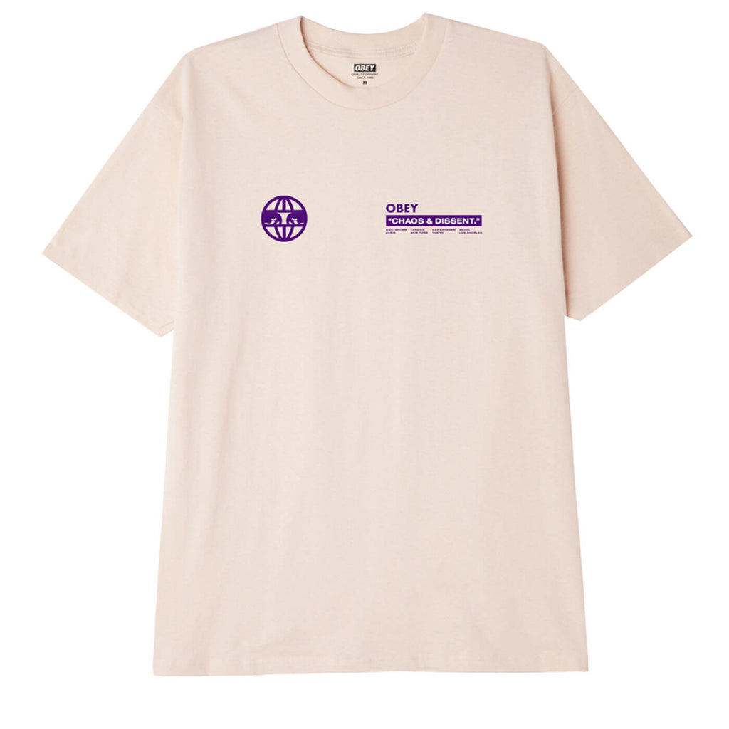 Obey Clothing Global Eyes T Shirt - Cream