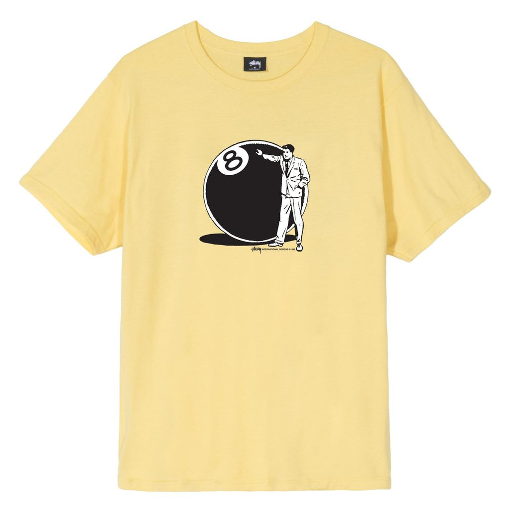 Stussy 8 Ball Man T Shirt in Yellow