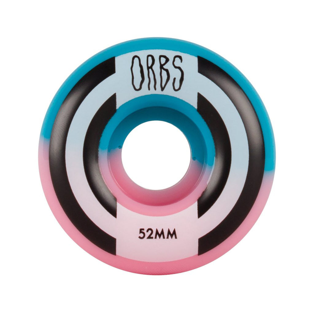 Welcome Skateboards 99A Orbs Apparitions Splits Wheels in Pink / Blue - Detail