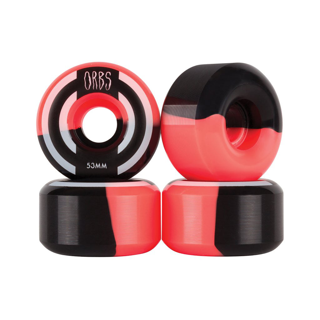Welcome Skateboards 99A Orbs Apparitions Splits Wheels in Coral / Black