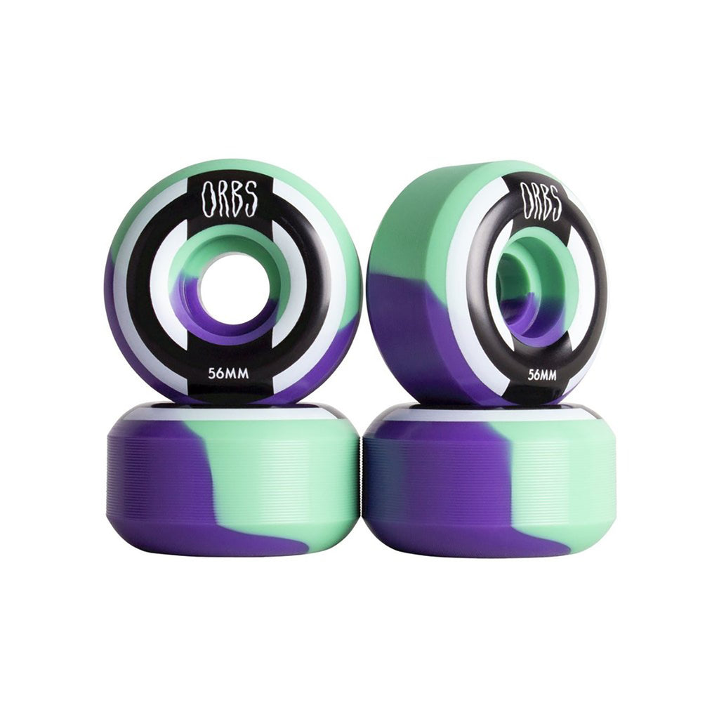 Welcome Skateboards 99A Orbs Apparitions Splits Wheels in Mint / Lavender