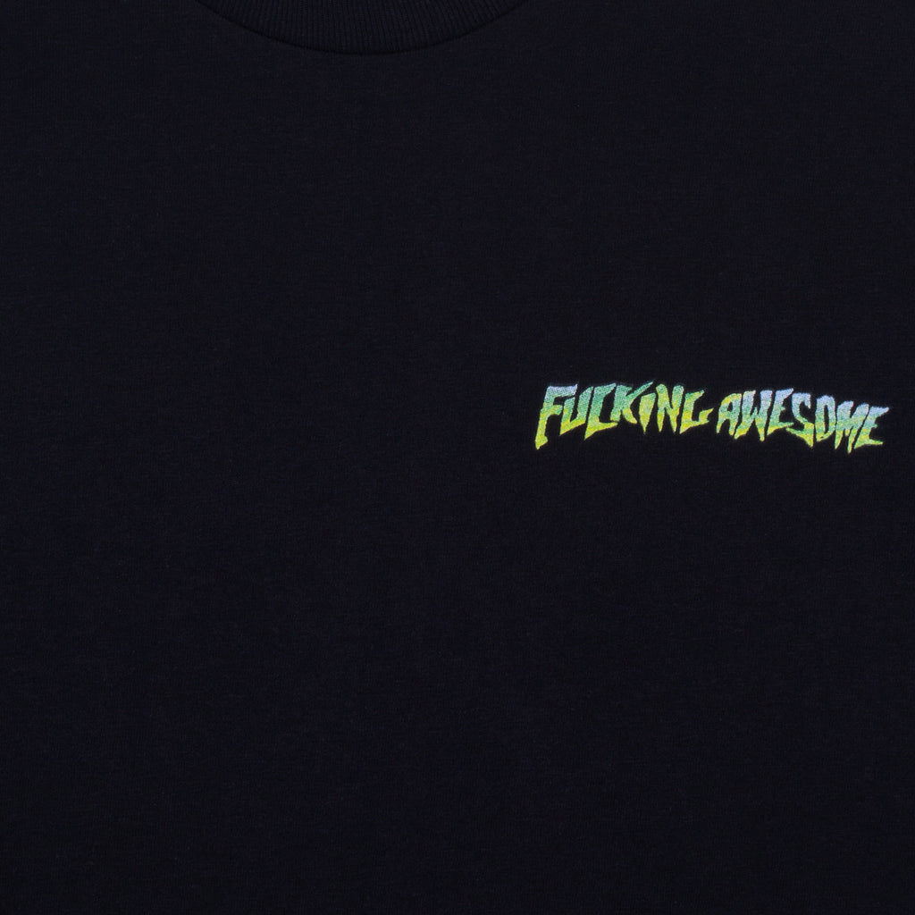 Fucking Awesome Airlines T Shirt - Black - front closeup