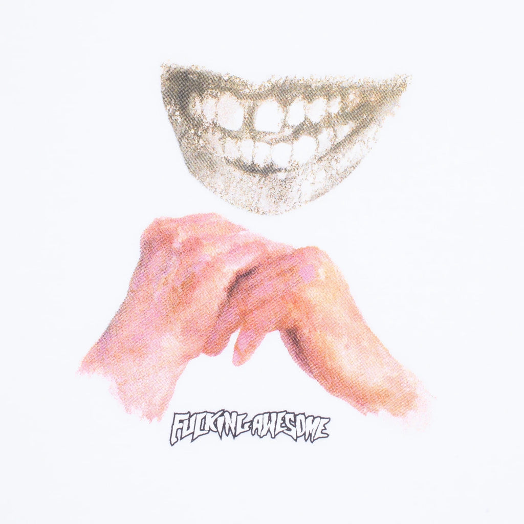 Fucking Awesome Hands Teeth T Shirt - White - fromt