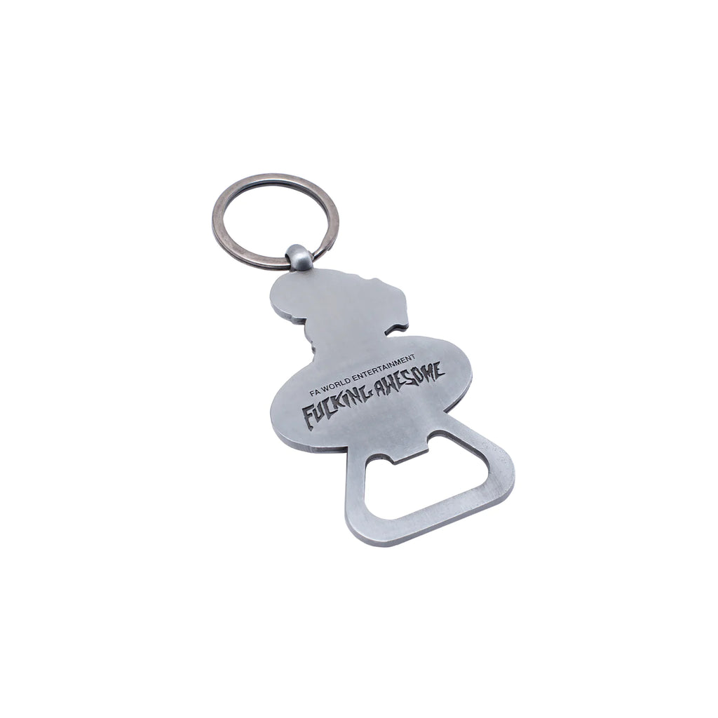 Fucking Awesome Flea The World Bottle Keychain - Silver