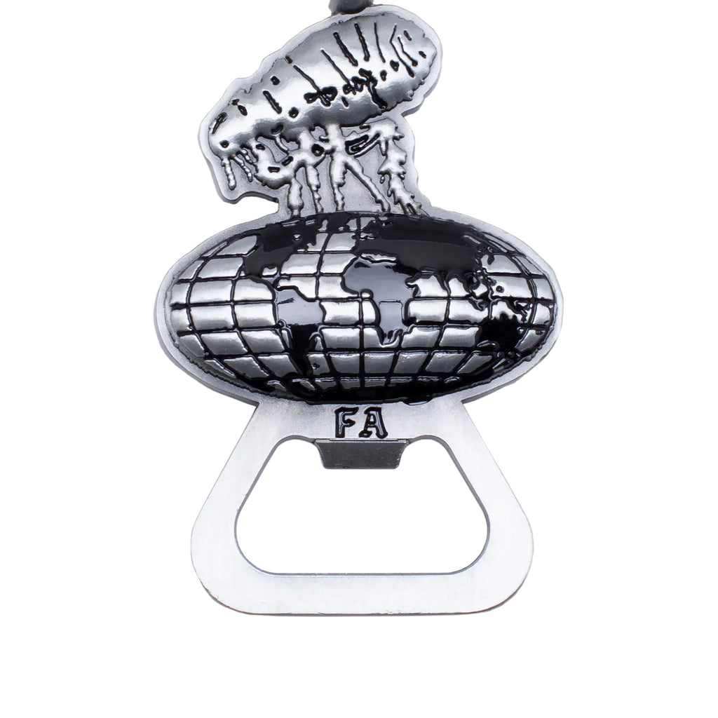 Fucking Awesome Flea The World Bottle Keychain - Silver