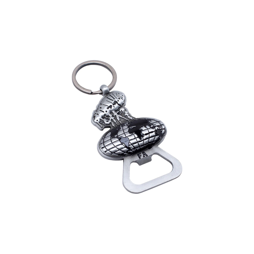 Fucking Awesome Flea The World Bottle Keychain - Silver