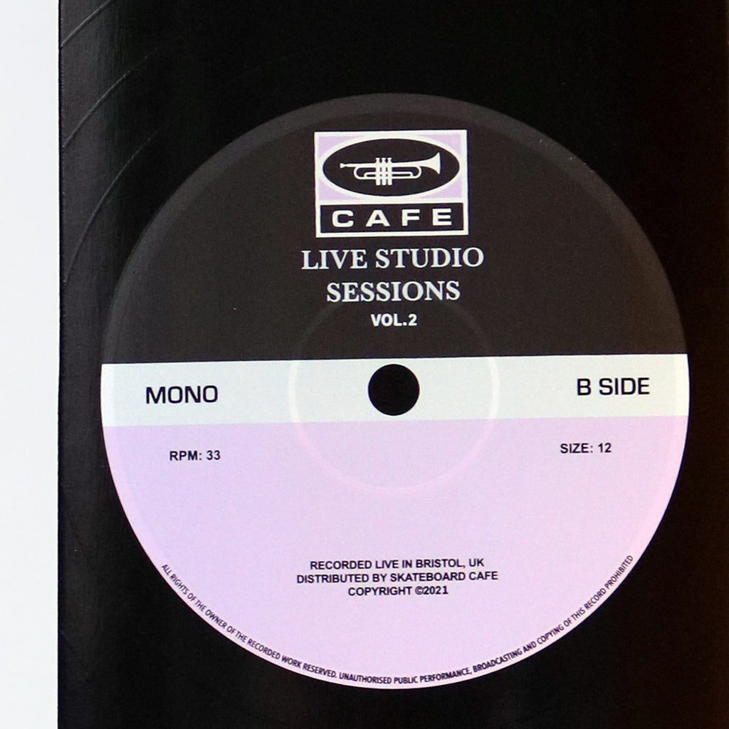 Skateboard Cafe "45" Skateboard Deck - Black / Lavender - closeup