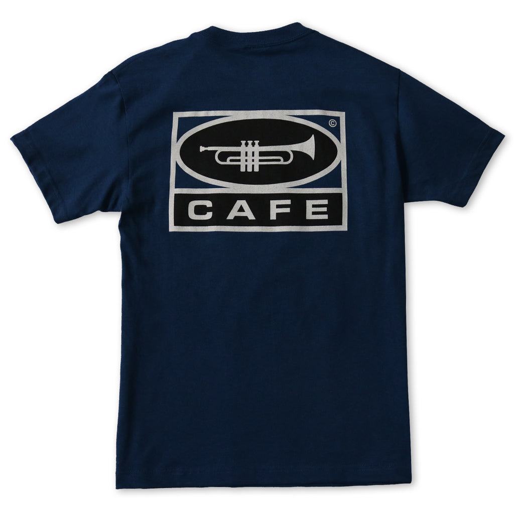 Skateboard Cafe Trumpet Logo T Shirt - Navy - back