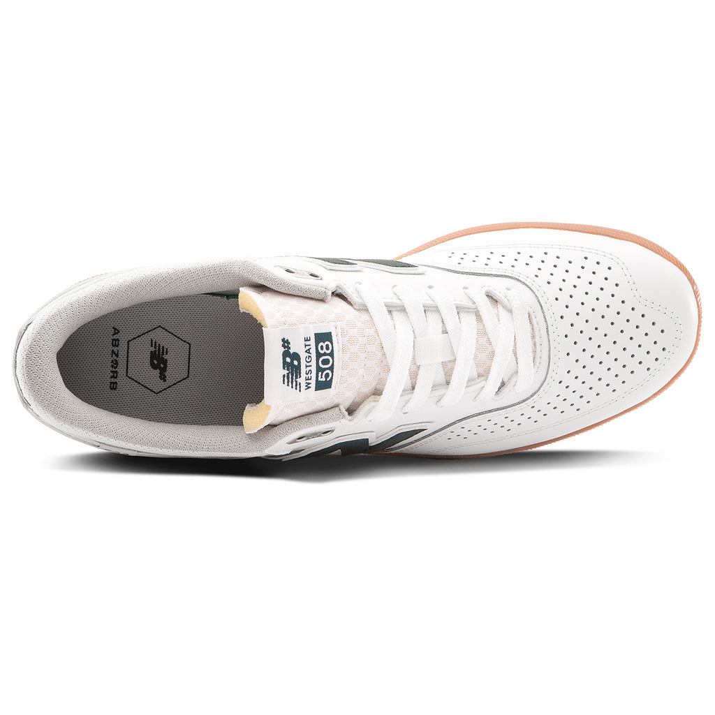 New Balance Numeric NM508 Brandon Westgate Shoes in White / Teal - Top