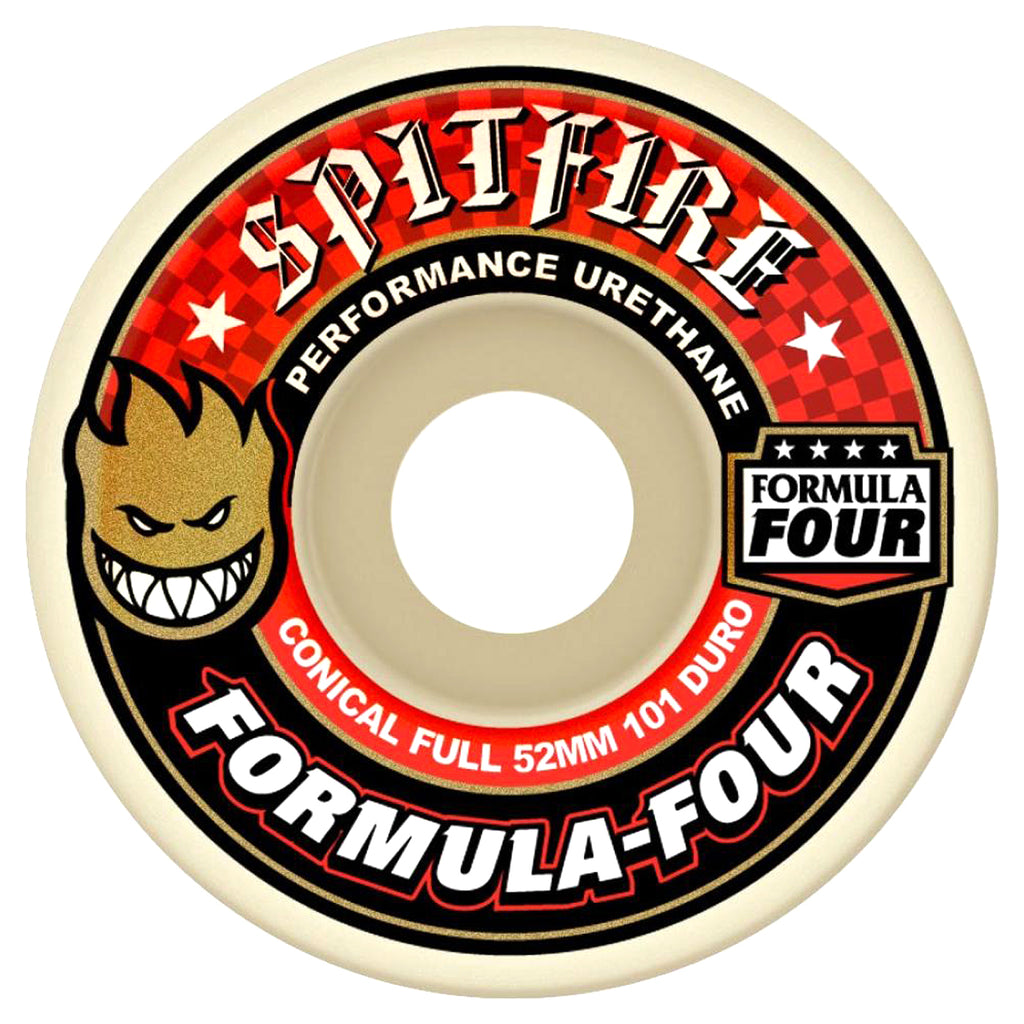 Spitfire Wheels Formula Four Conical Full Skateboard Wheels in Red - Profile
