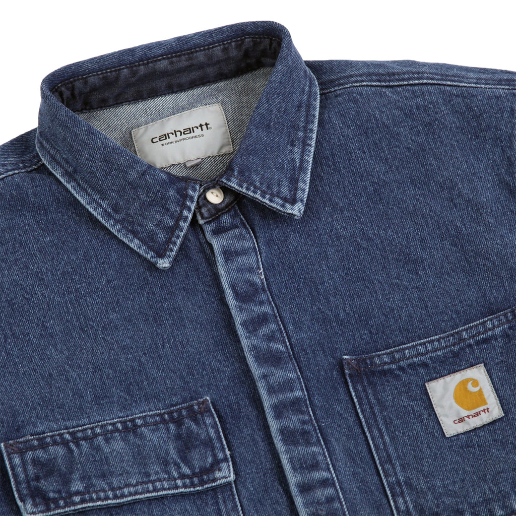 Carhartt Salinac Shirt Jac in Blue Stone Washed - Detail