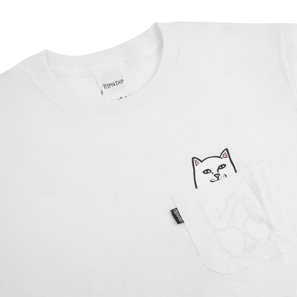 RIPNDIP Lord Nermal Pocket T Shirt in White - Detail