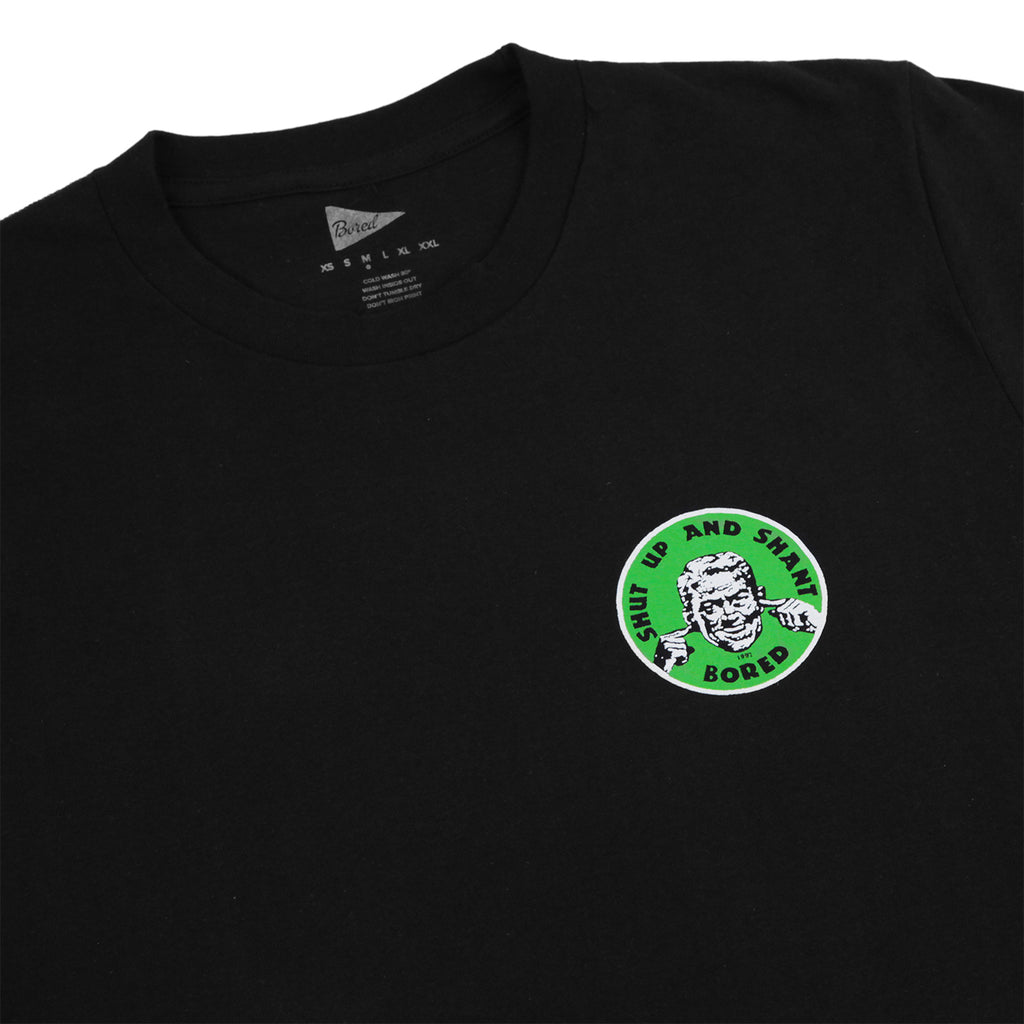 Bored of Southsea Shut up and Shant T Shirt in Black - Front detail