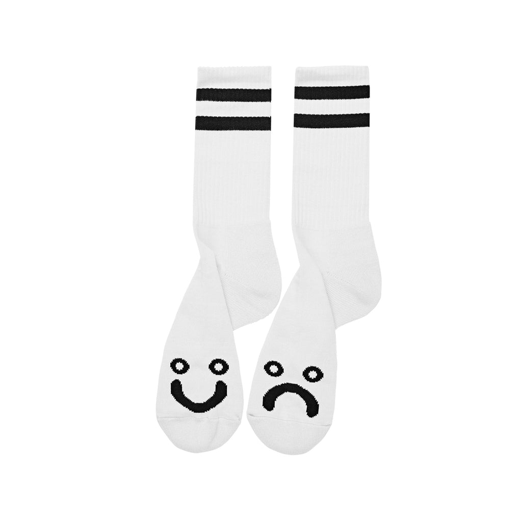 Polar Skate Co Happy Sad Socks in White