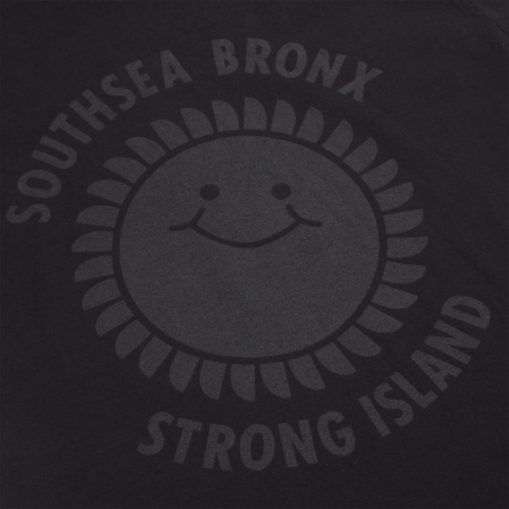 Southsea Bronx Strong Island T Shirt in Black on Black - Print