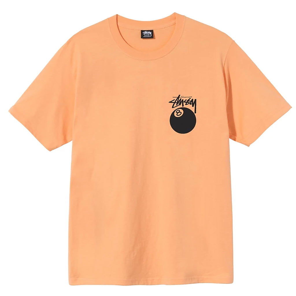 Stussy 8 Ball T Shirt in Peach - Front