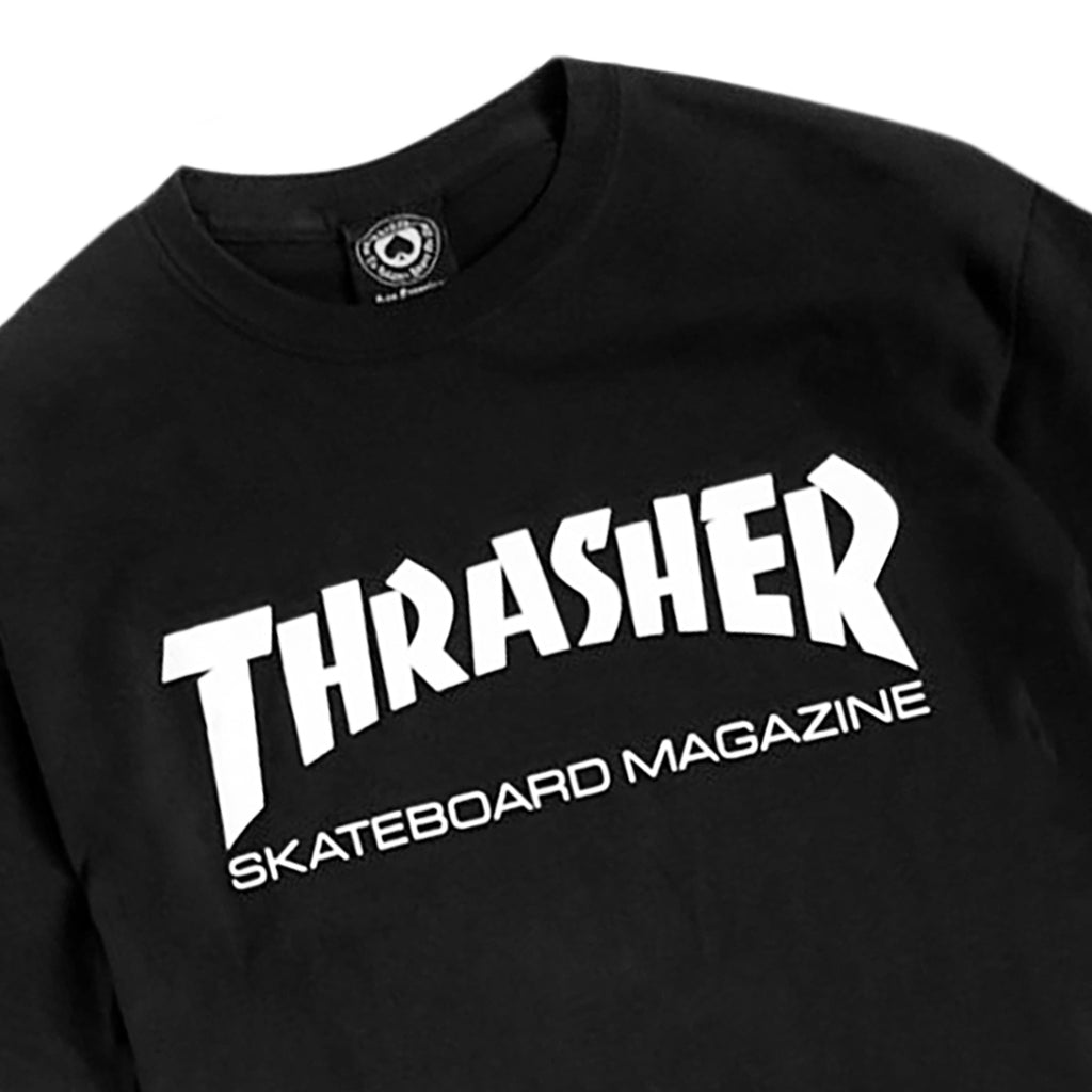 Thrasher Skate Mag Logo T Shirt in Black - Detail