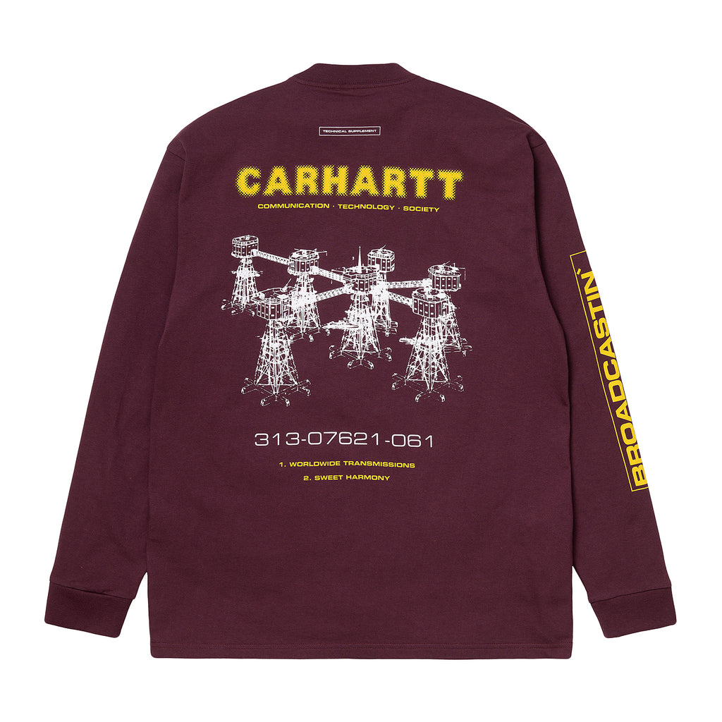 Carhartt WIP L/S Airwaves T Shirt in Shiraz 
