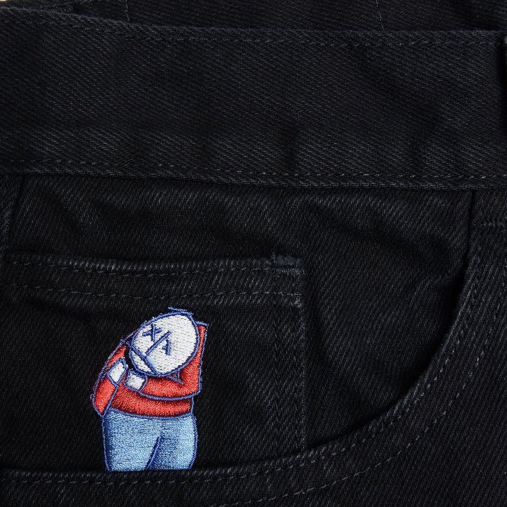Polar Skate Co Big Boy Jeans in Pitch Black - Embroidery