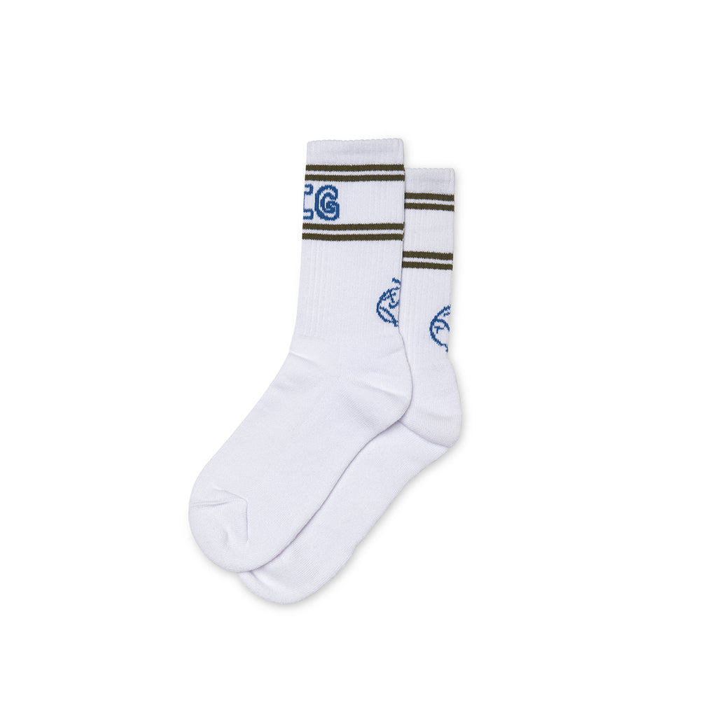 Polar Skate Co Big Boy Socks in White / Army / Blue