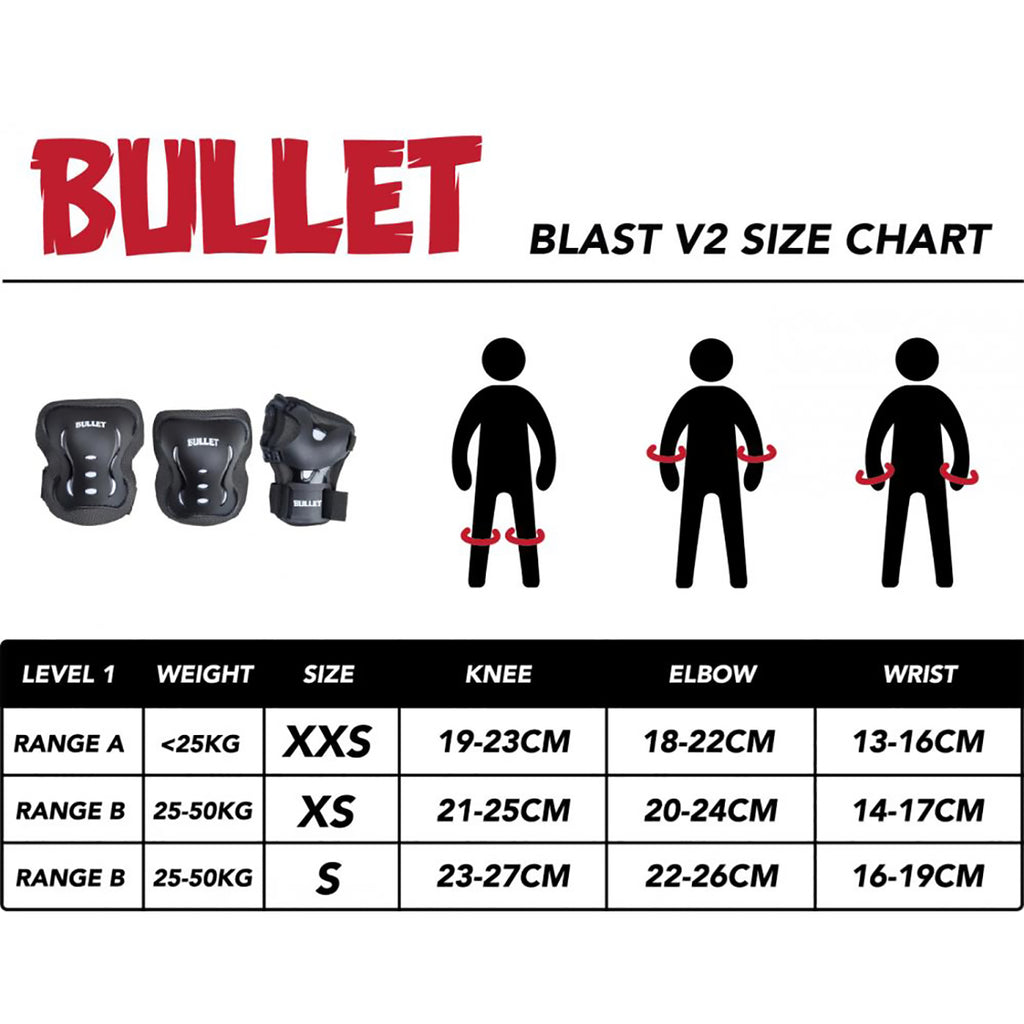Bullet Junior Triple Padset standard combo -Black - chart