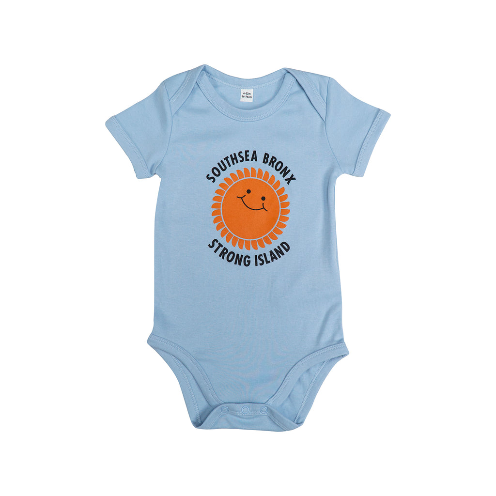 Southsea Bronx Strong Island Baby Grow - Dusty Blue - main