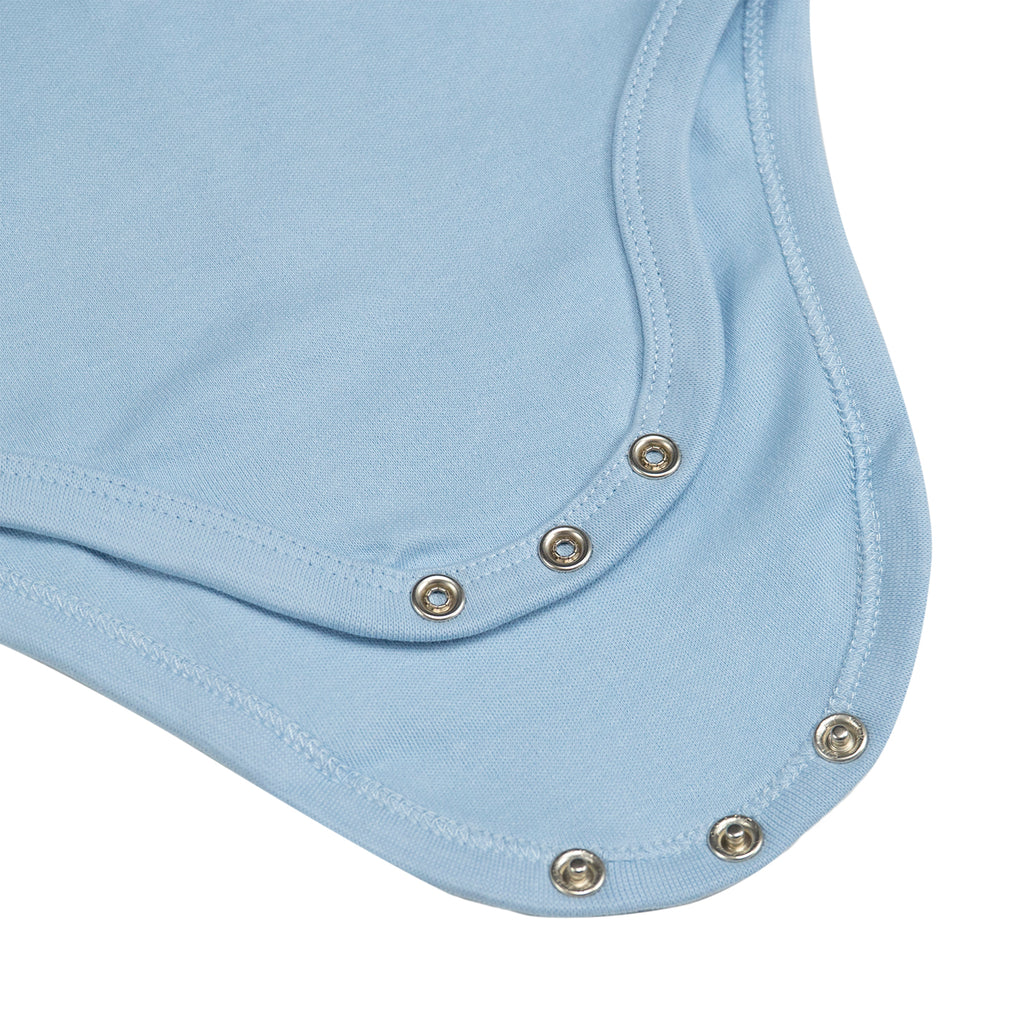 Southsea Bronx Strong Island Baby Grow - Dusty Blue - fastners