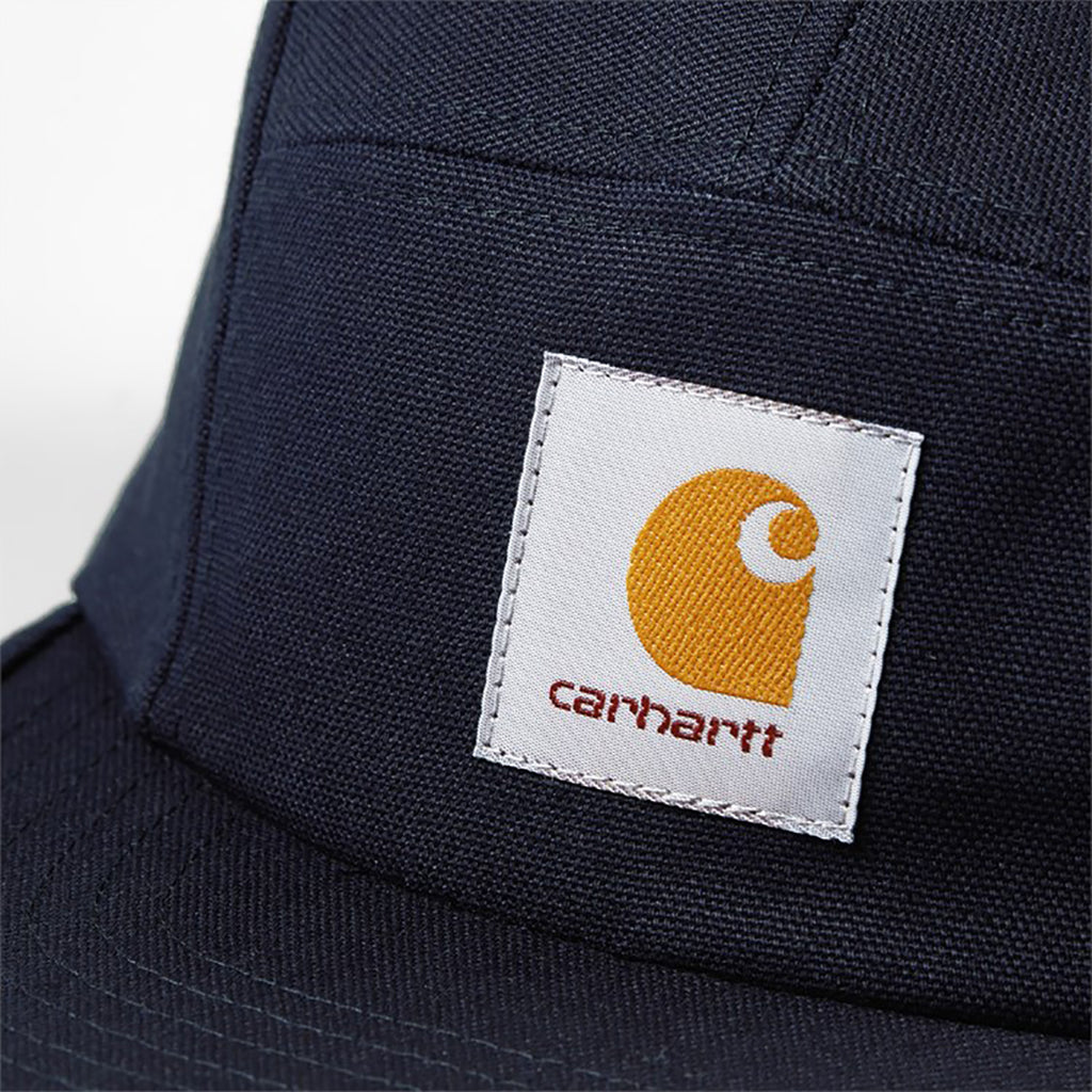 Carhartt WIP Backley 5 Panel Cap in Dark Navy - Label