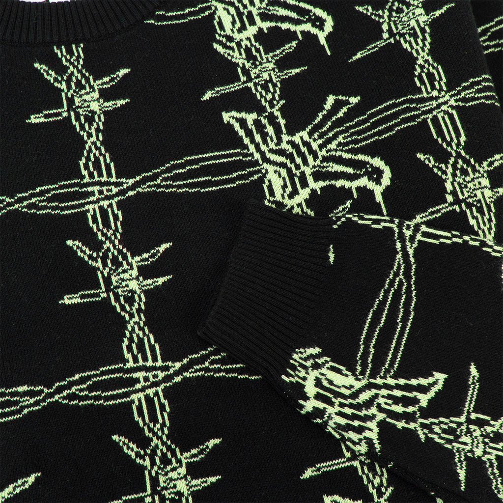 Yardsale Barbera Knit Jumper in Black / Green - Detail