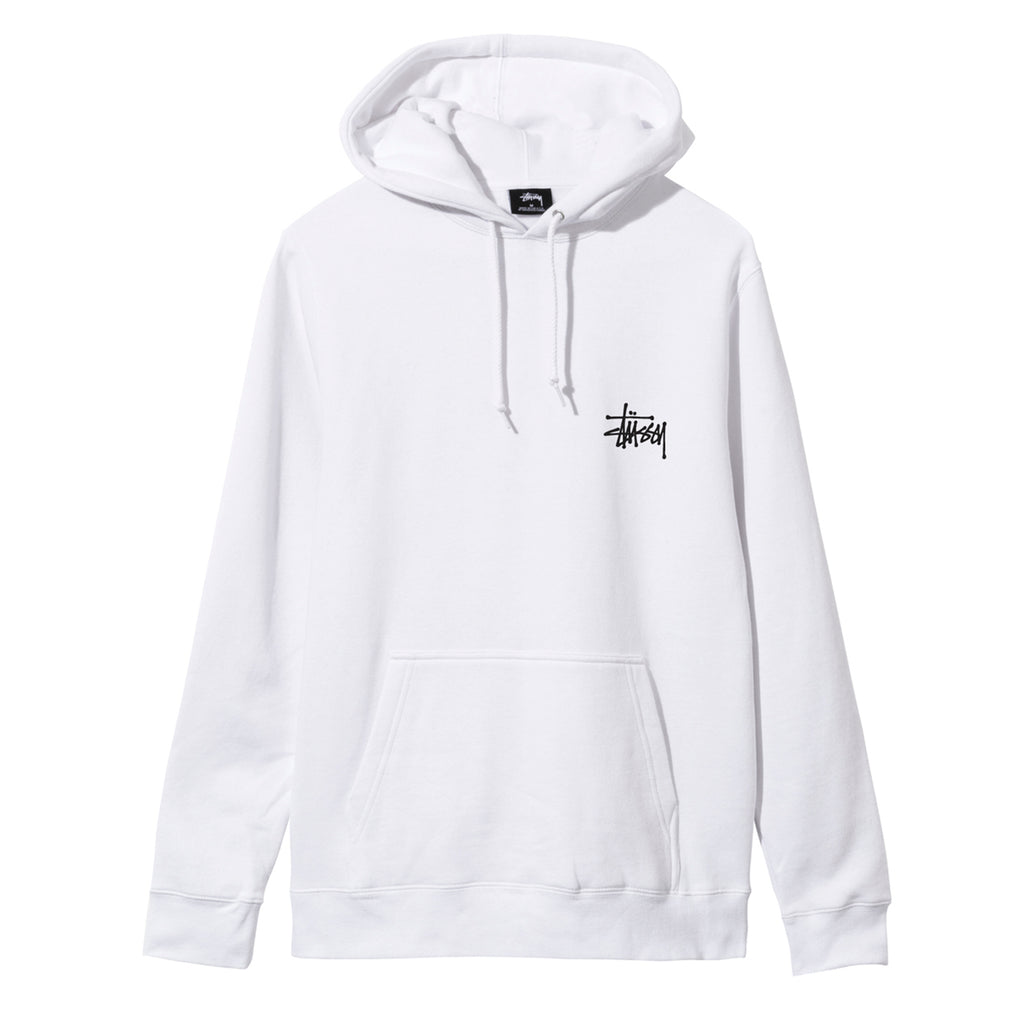 Stussy Basic Stussy Hoodie in White - Front