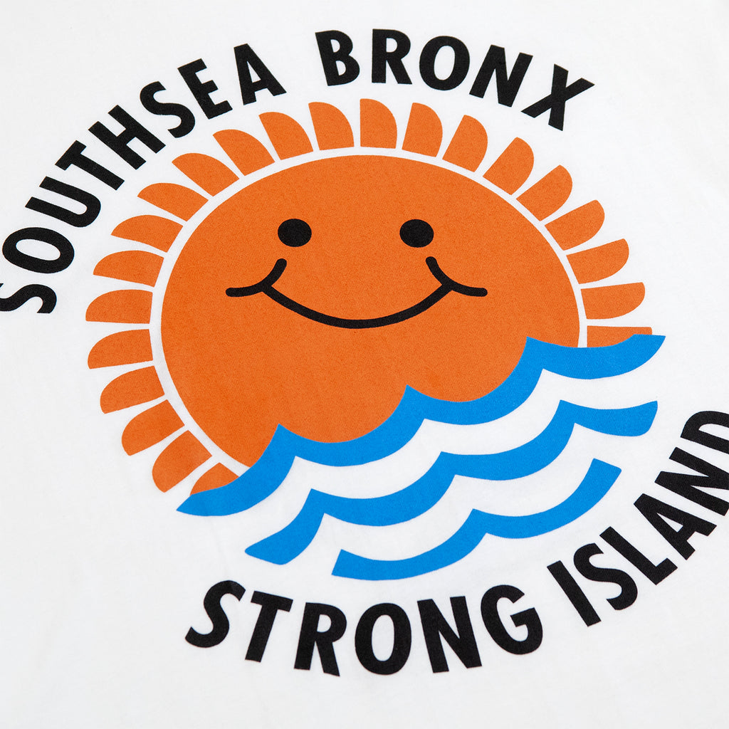 Southsea Bronx Waves T Shirt in White - Print
