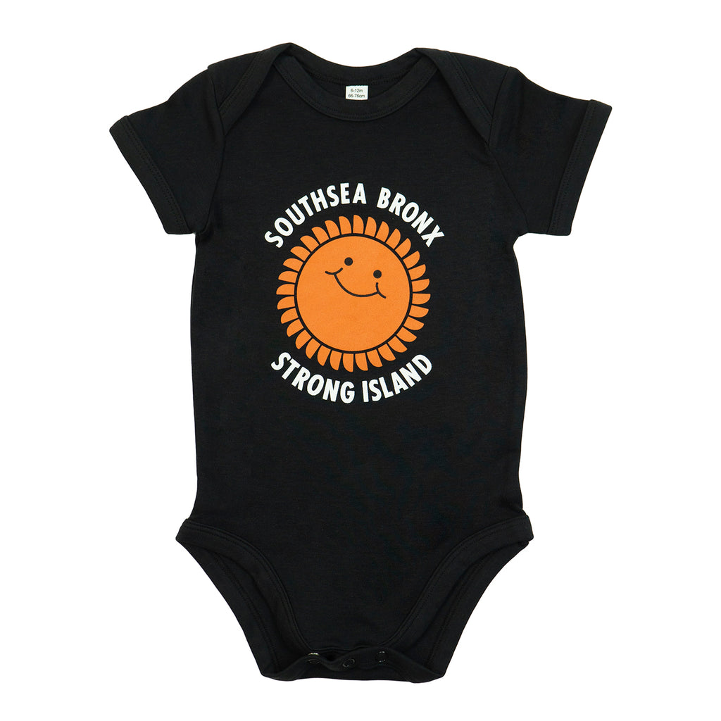 Southsea Bronx Strong Island Baby Grow in Black