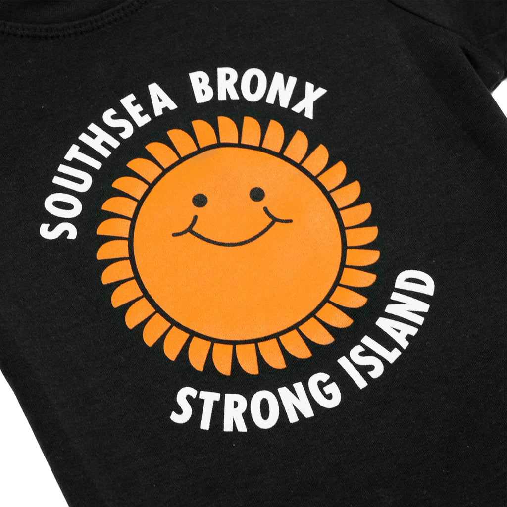 Southsea Bronx Strong Island Baby T Shirt in Black - Detail