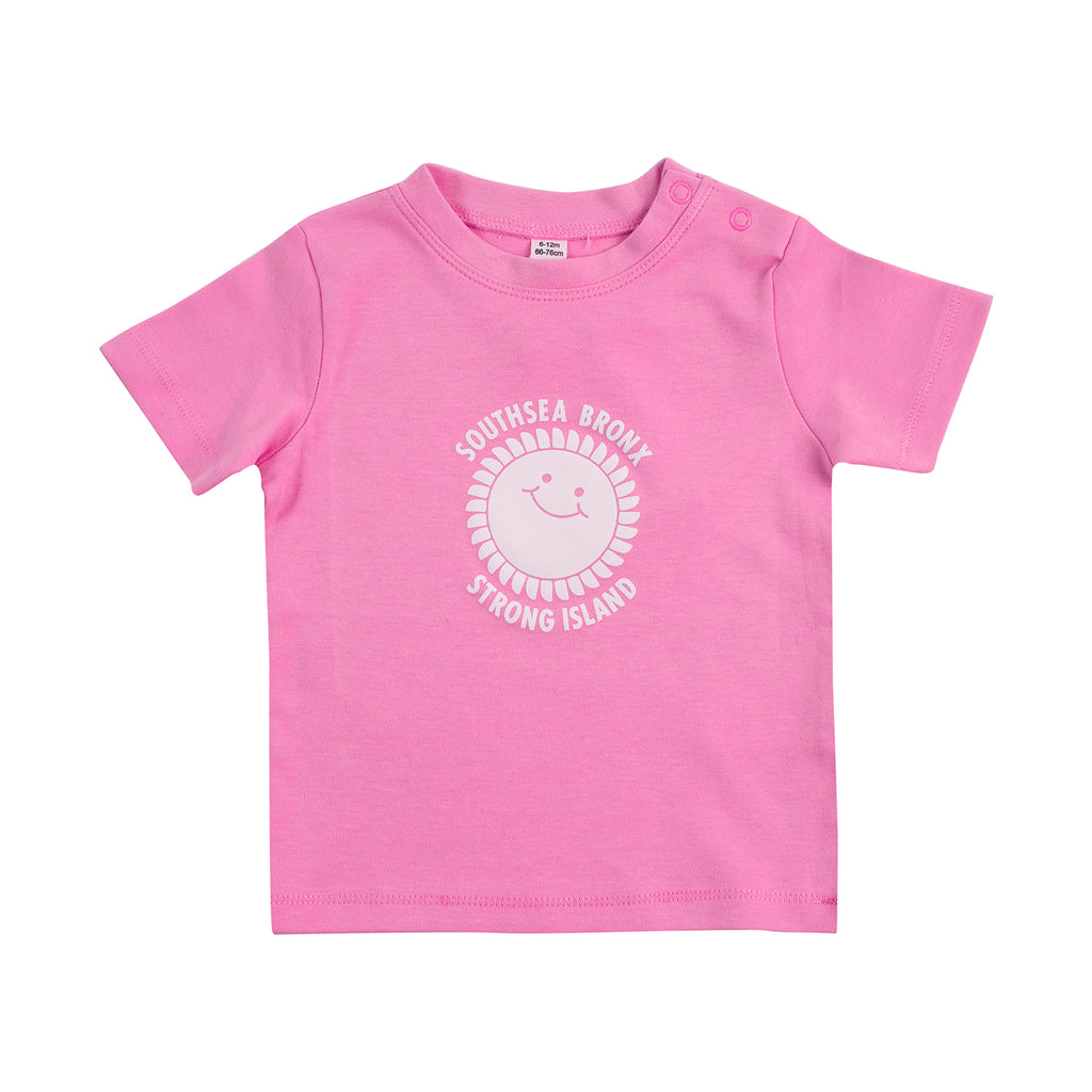 Southsea Bronx Strong Island Baby T Shirt in Bubblegum Pink