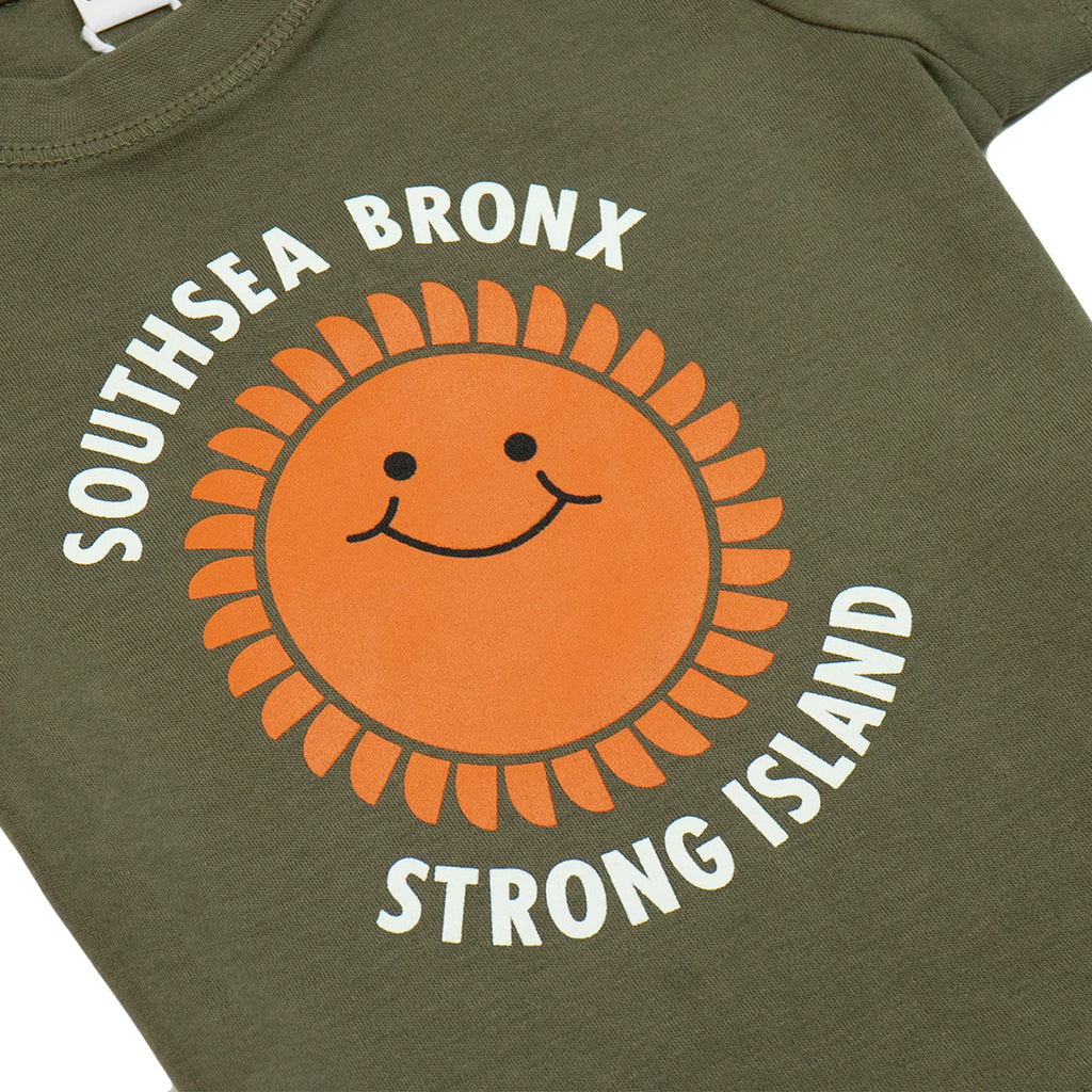 Southsea Bronx Strong Island Baby T Shirt in Camo Green - Print