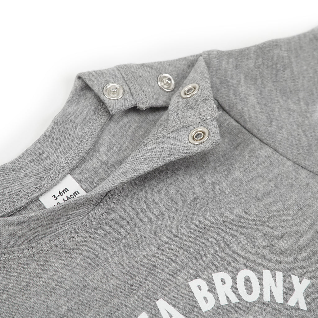 Southsea Bronx Strong Island Baby T Shirt - Heather Grey - neck