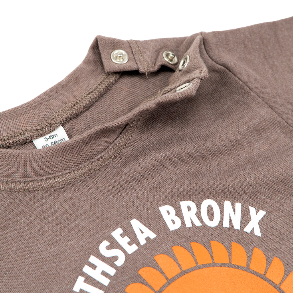 Southsea Bronx Strong Island Baby T Shirt - Mocha - neck