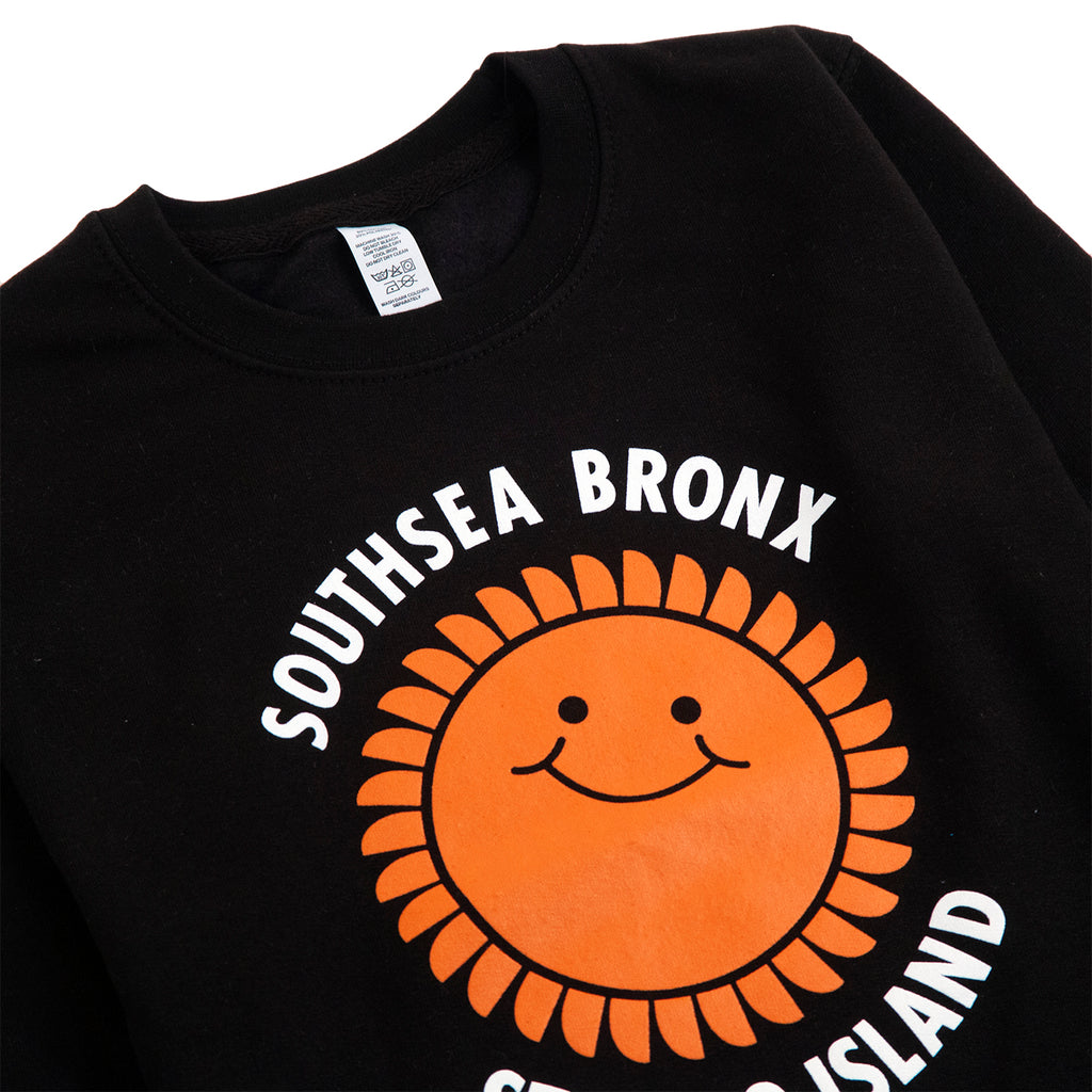Southsea Bronx Strong Island Kids Sweatshirt in Black - Detail