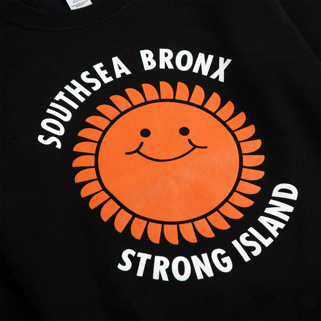 Southsea Bronx Strong Island Kids Sweatshirt in Black - Print