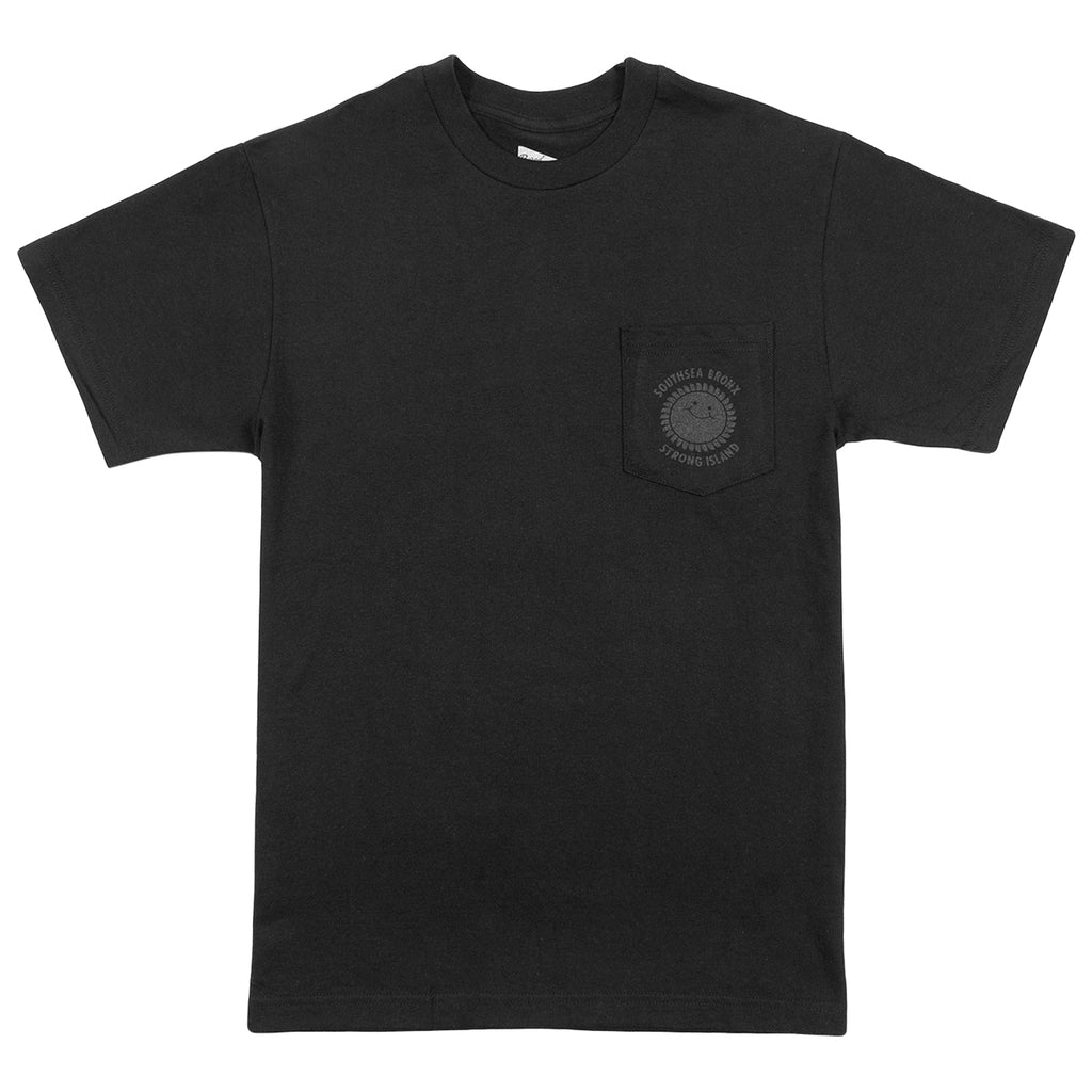 Southsea Bronx Strong Island Pocket T Shirt in Black / Black
