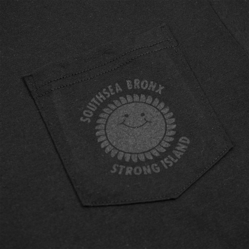 Southsea Bronx Strong Island Pocket T Shirt in Black / Black - Print